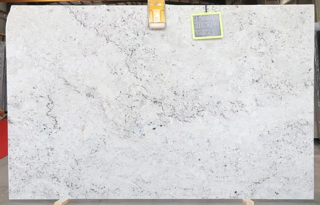 Closeup image of Colonial White 1st Choice Cream Granite countertop slab