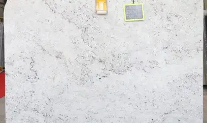 Closeup image of Colonial White 1st Choice Cream Granite countertop slab