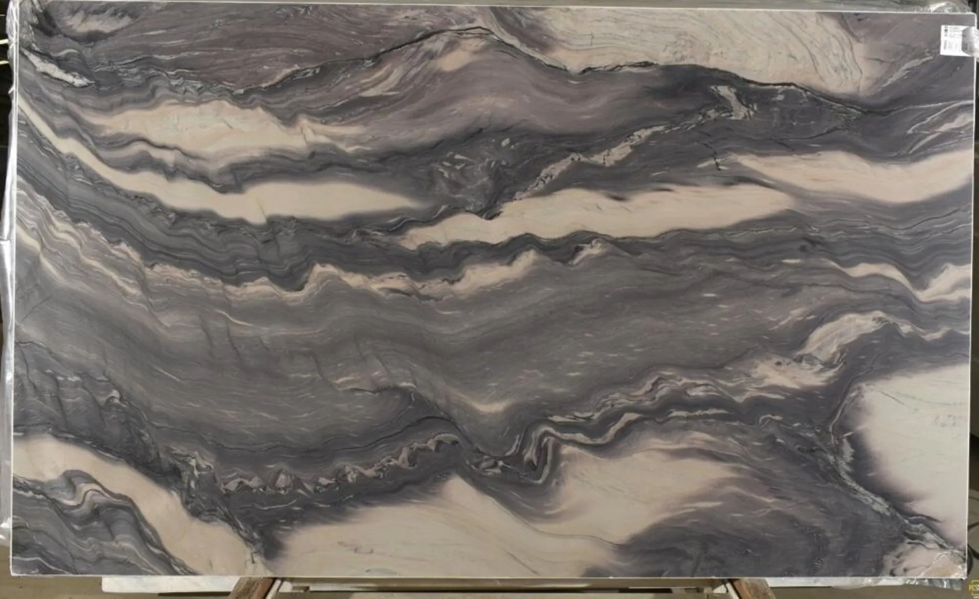 Closeup image of Explosion Blue Grey Quartzite countertop slab