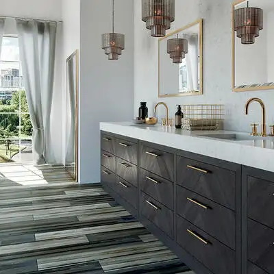 Image of installed ONE Quartz Surfaces Niagara White Quartz countertops