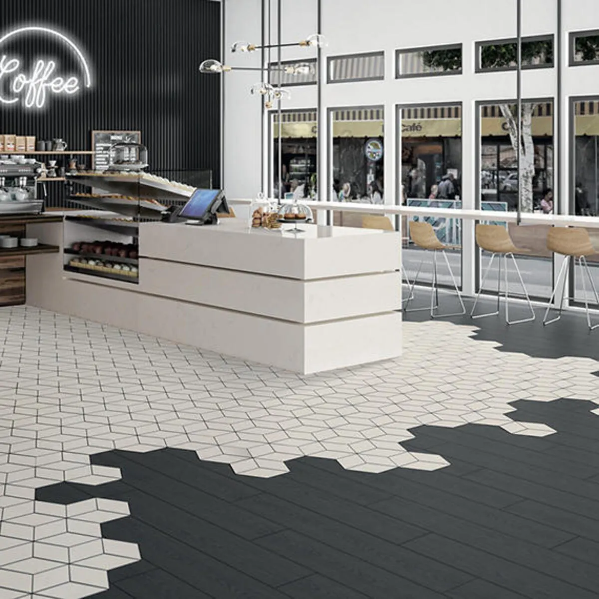 Image of installed ONE Quartz Surfaces Jasmine White White Quartz countertops