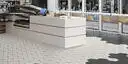 Image of installed ONE Quartz Surfaces Jasmine White White Quartz countertops