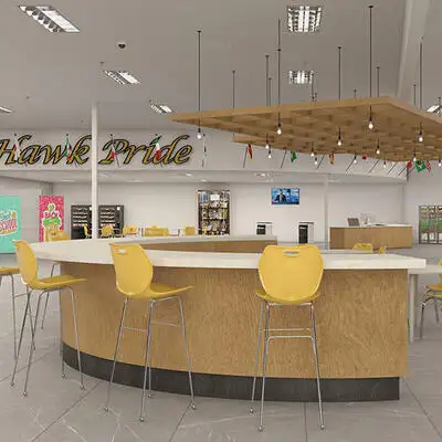 Image of installed ONE Quartz Surfaces Golden Gate White Quartz countertops