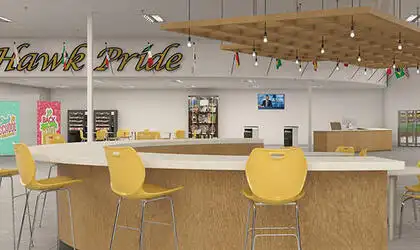 Image of installed ONE Quartz Surfaces Golden Gate White Quartz countertops