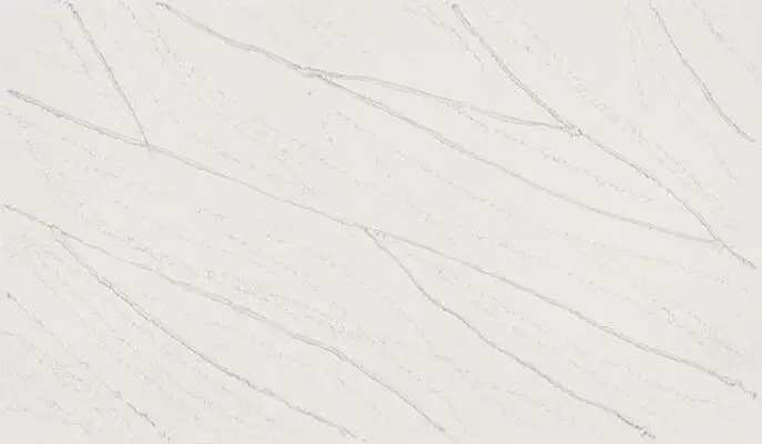 Image of installed ONE Quartz Surfaces Telluride White Quartz countertops