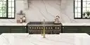 Image of installed ONE Quartz Surfaces Statuary Unity White Quartz countertops