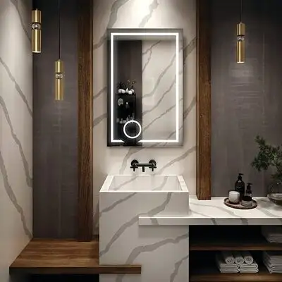 Image of installed ONE Quartz Surfaces Statuary Unity White Quartz countertops