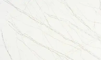 Image of installed ONE Quartz Surfaces Calacatta Royale White Quartz countertops