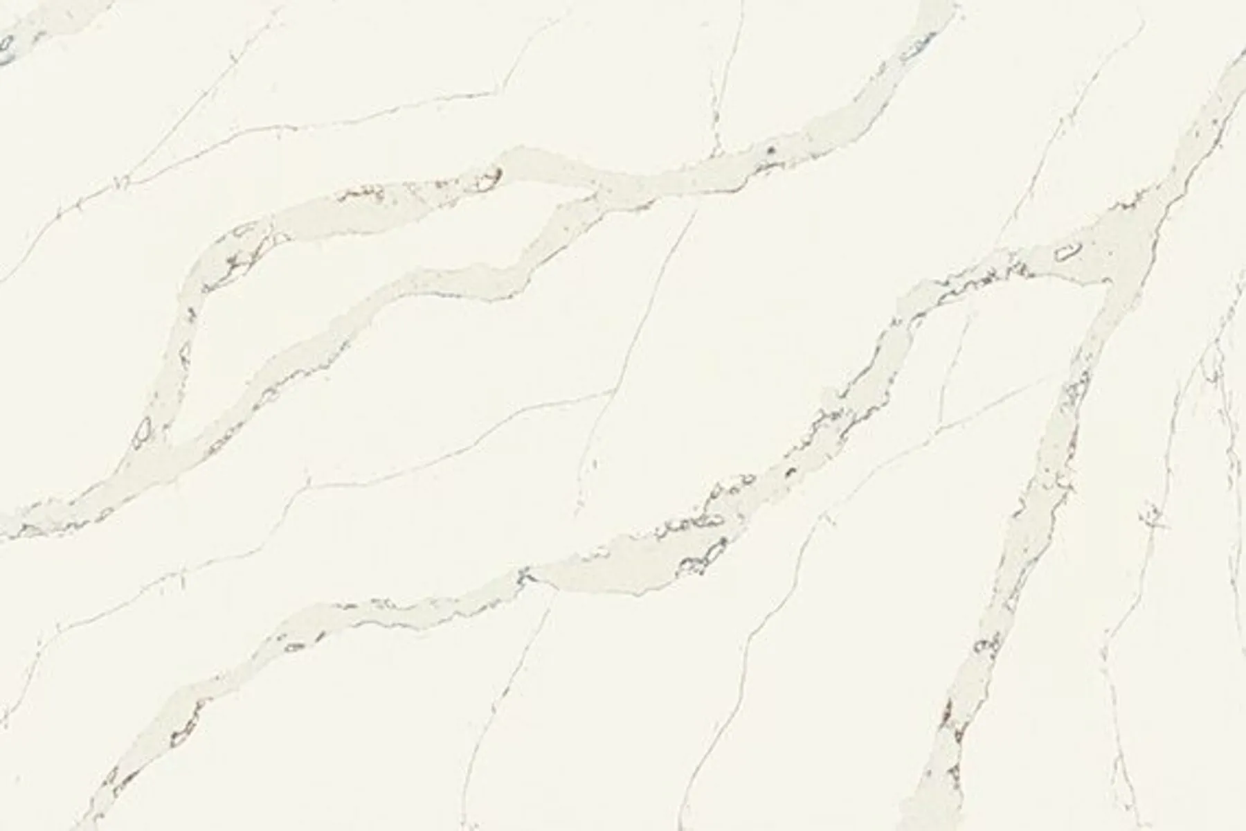 Image of installed ONE Quartz Surfaces Calacatta Aurora White Quartz countertops