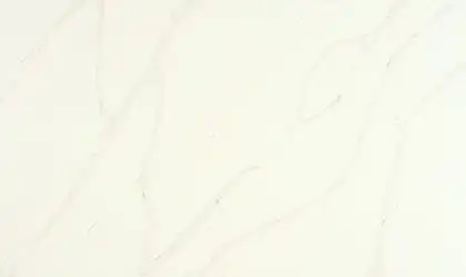 Closeup image of ONE Quartz Surfaces Calacatta Alabaster Cream Quartz countertop slab