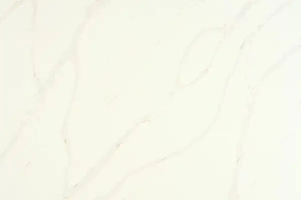 Image of installed ONE Quartz Surfaces Calacatta Alabaster Cream Quartz countertops