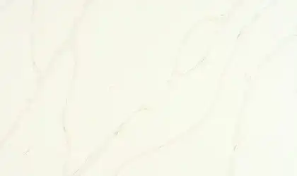 Image of installed ONE Quartz Surfaces Calacatta Alabaster Cream Quartz countertops