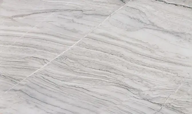 Closeup image of White Pearl White Quartzite countertop slab
