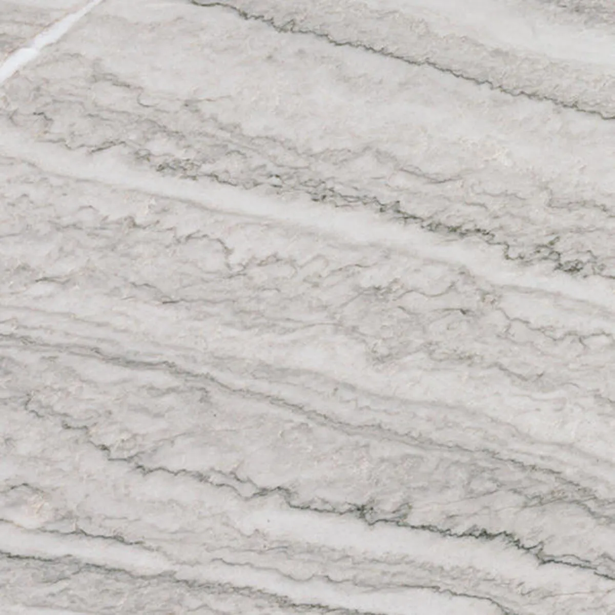 Image of installed White Pearl White Quartzite countertops