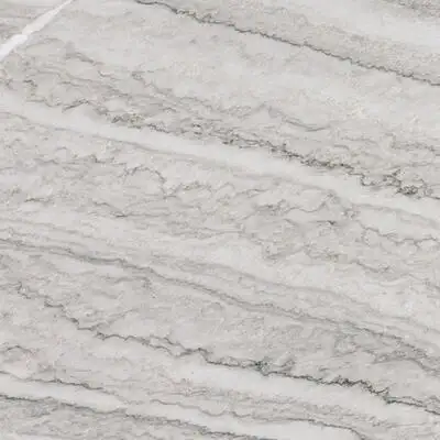 Image of installed White Pearl White Quartzite countertops