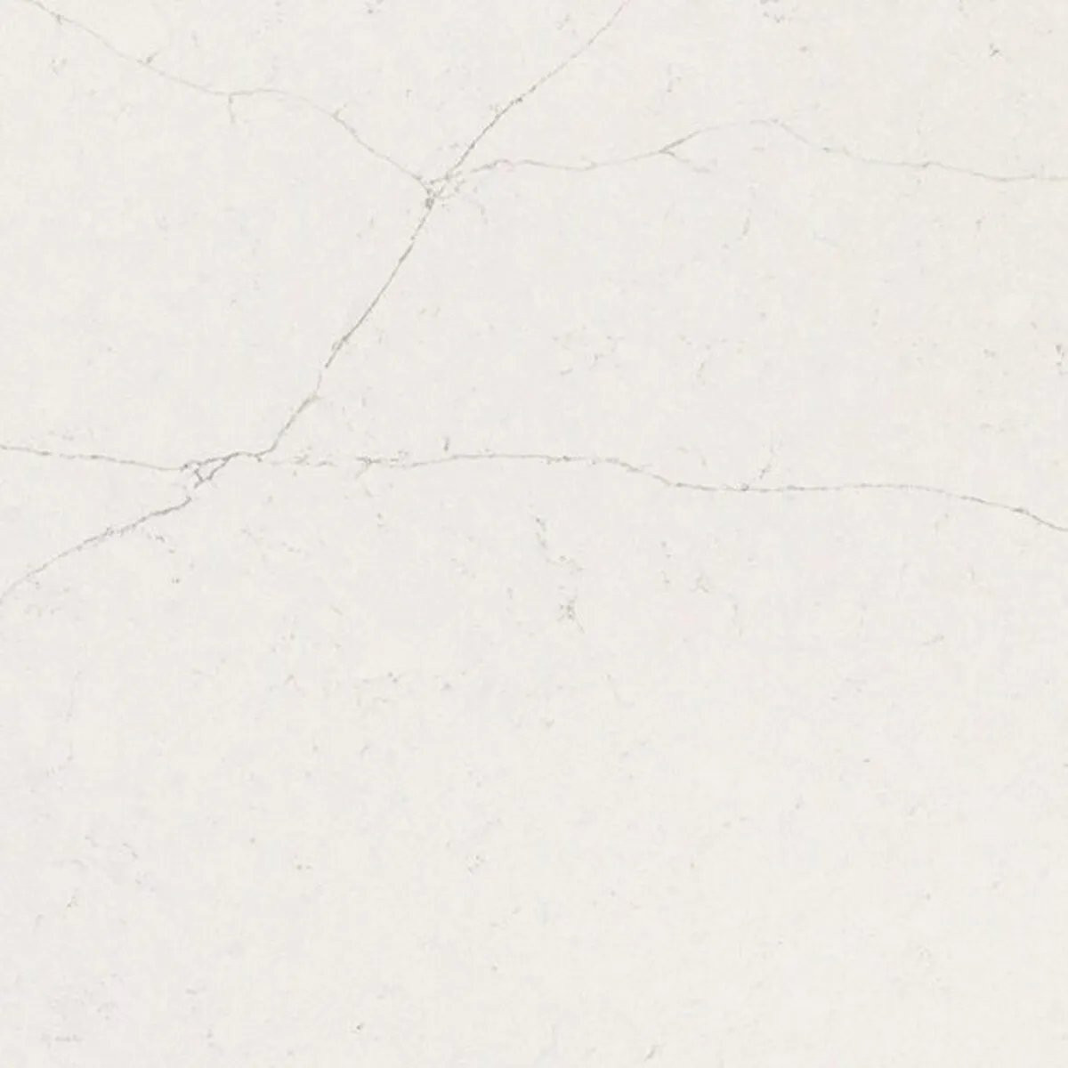 Closeup image of ONE Quartz Surfaces Valor White White Quartz countertop slab