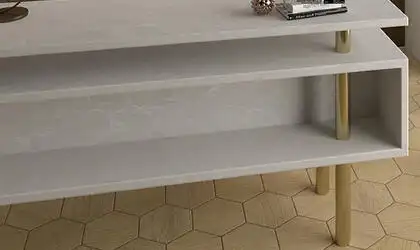 Image of installed ONE Quartz Surfaces Argos Cream Quartz countertops