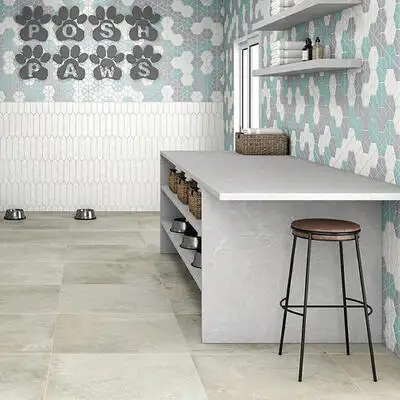 Image of installed ONE Quartz Surfaces Argos Cream Quartz countertops