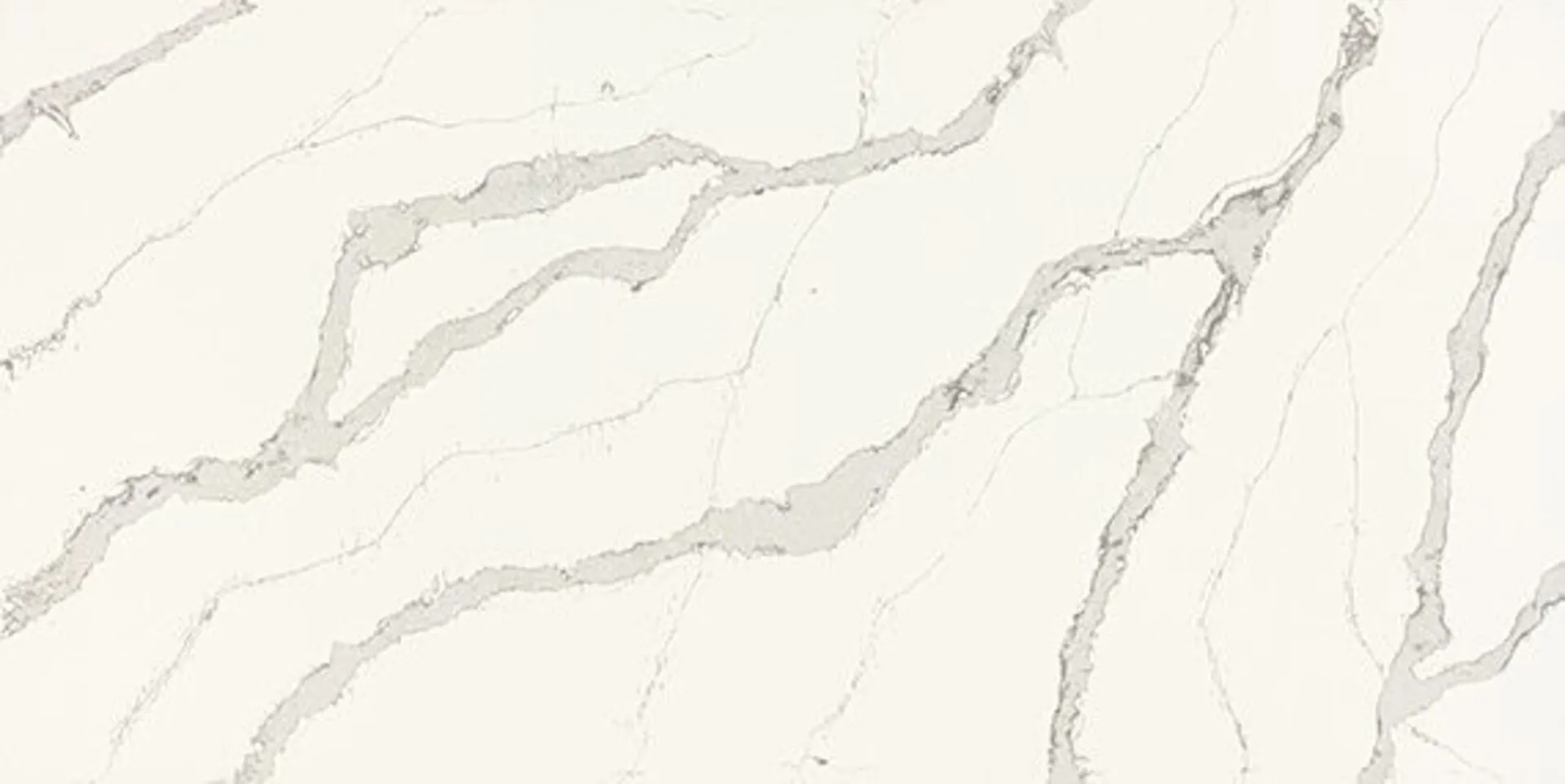 Image of installed ONE Quartz Surfaces Calacatta Wisteria White Quartz countertops