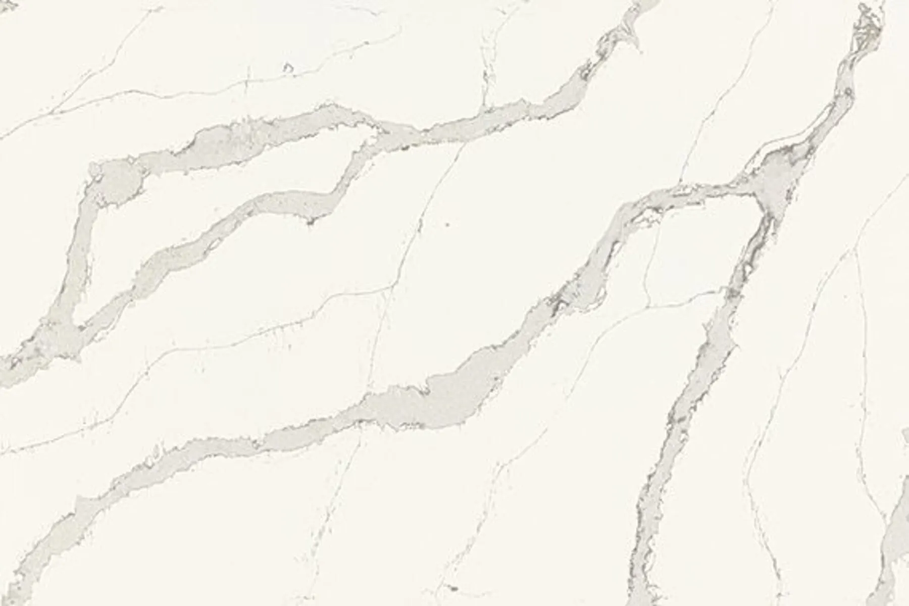 Image of installed ONE Quartz Surfaces Calacatta Wisteria White Quartz countertops