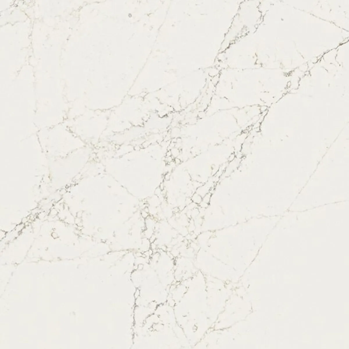 Image of installed ONE Quartz Surfaces Calacatta Cathedral White Quartz countertops