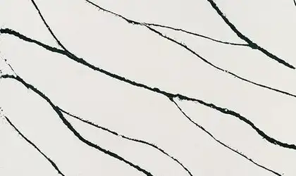 Image of installed ONE Quartz Surfaces Calacatta Bolt White Quartz countertops