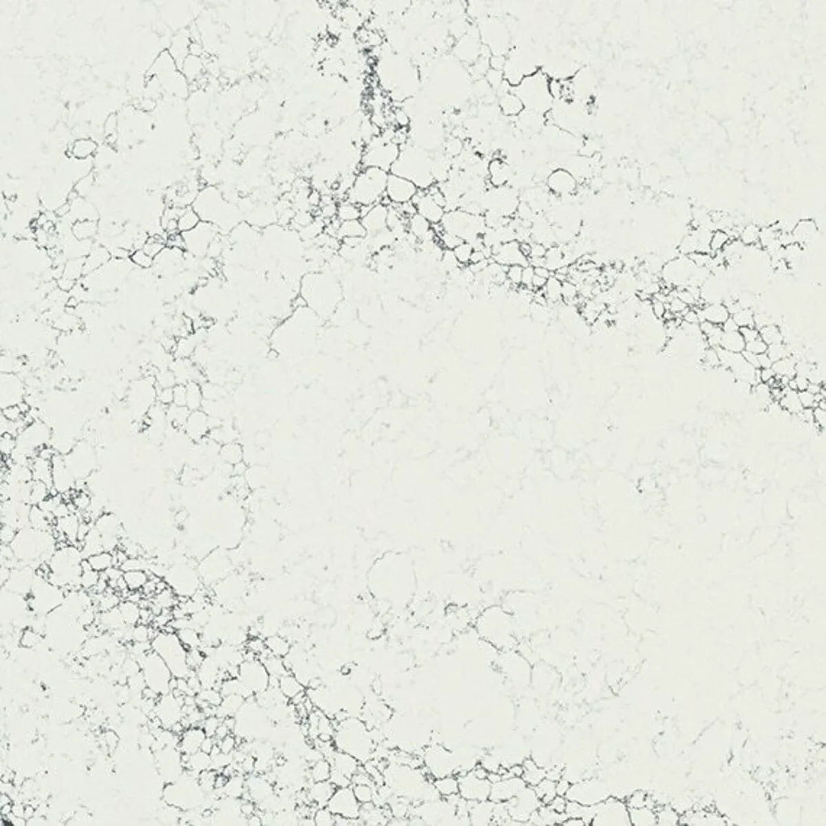 Image of installed ONE Quartz Surfaces Arabescato Twilight White Quartz countertops