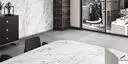 Image of installed ONE Quartz Surfaces Arabescato Twilight White Quartz countertops