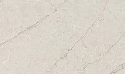 Image of installed ONE Quartz Surfaces Chateau Cream Quartz countertops