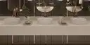 Image of installed ONE Quartz Surfaces Chateau Cream Quartz countertops