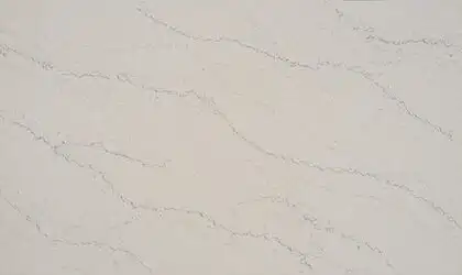 Image of installed ONE Quartz Surfaces Washington Cream Quartz countertops