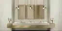 Image of installed ONE Quartz Surfaces Washington Cream Quartz countertops