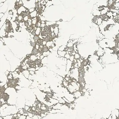 Image of installed ONE Quartz Surfaces Arctic Arabescato White Quartz countertops