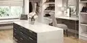 Image of installed ONE Quartz Surfaces Carrara Veil Cream Quartz countertops
