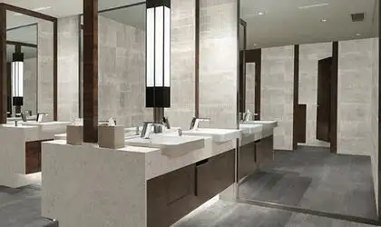 Image of installed ONE Quartz Surfaces Kodiak White Quartz countertops