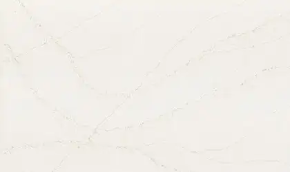 Closeup image of ONE Quartz Surfaces Valor Gold White Quartz countertop slab Stone Countertop