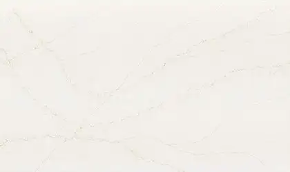 Image of installed ONE Quartz Surfaces Valor Gold White Quartz countertops