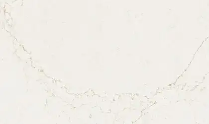 Image of installed ONE Quartz Surfaces Valor Gold White Quartz countertops