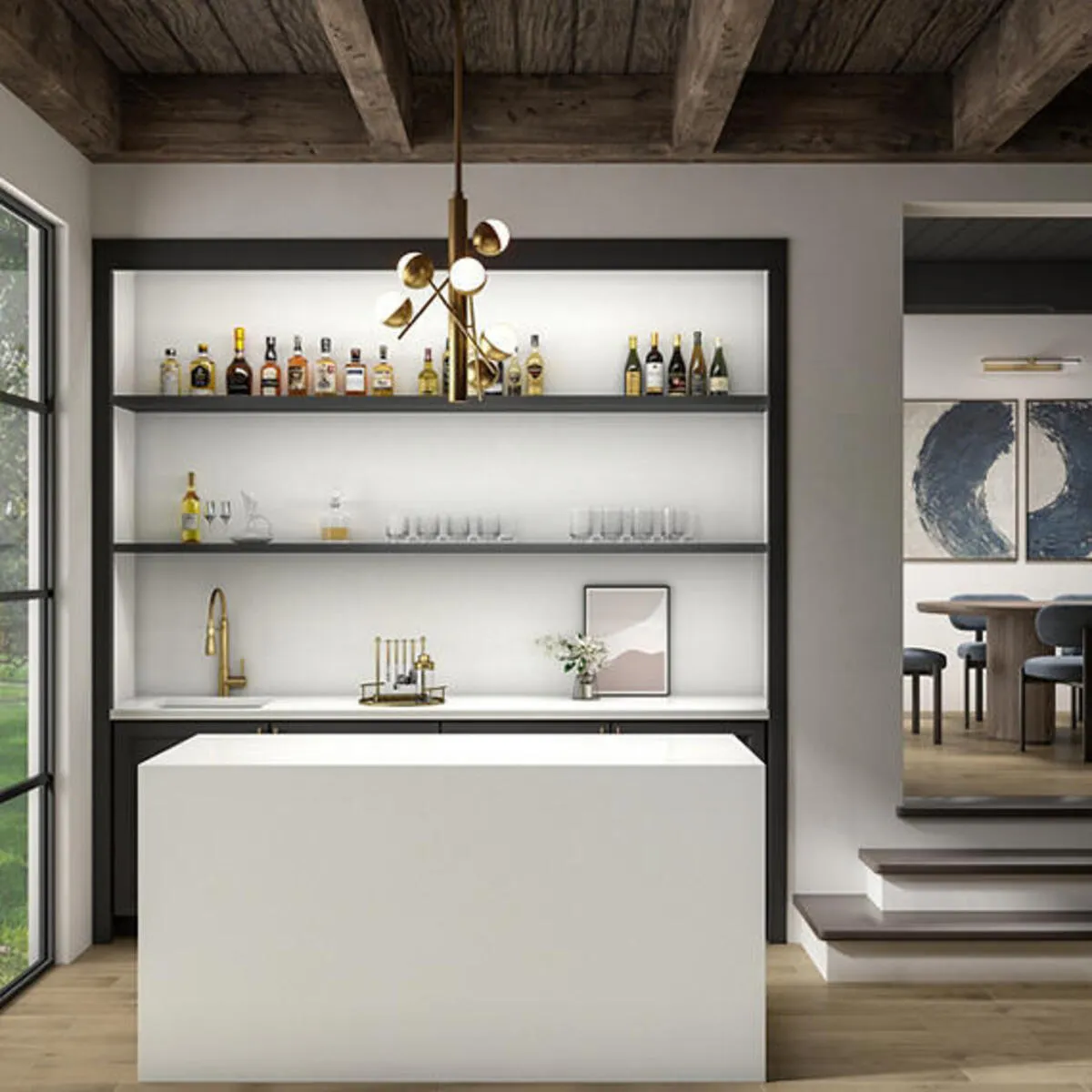 Image of installed ONE Quartz Surfaces Coronado White White Quartz countertops