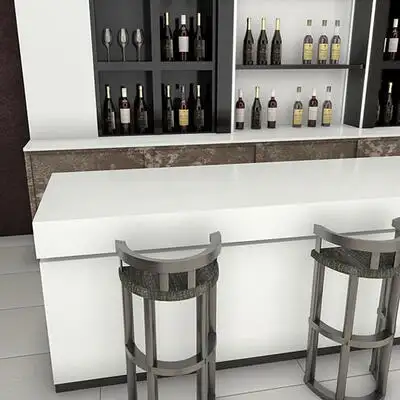 Image of installed ONE Quartz Surfaces Coronado White White Quartz countertops