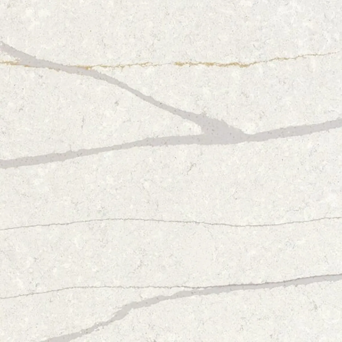 Image of installed ONE Quartz Surfaces Monument White Cream Quartz countertops