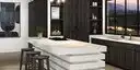 Image of installed ONE Quartz Surfaces Monument White Cream Quartz countertops