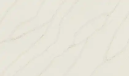 Image of installed ONE Quartz Surfaces Patriotic Calacatta White Quartz countertops