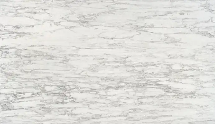 Closeup image of ONE Quartz Surfaces Astoria White Quartz countertop slab