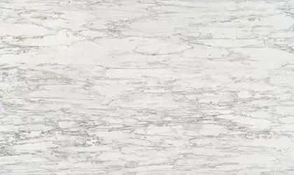 Closeup image of ONE Quartz Surfaces Astoria White Quartz countertop slab