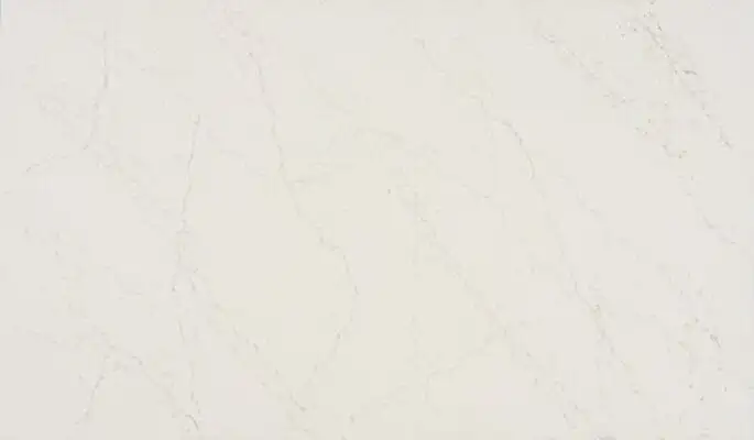 Image of installed ONE Quartz Surfaces Liberty Gold Cream Quartz countertops