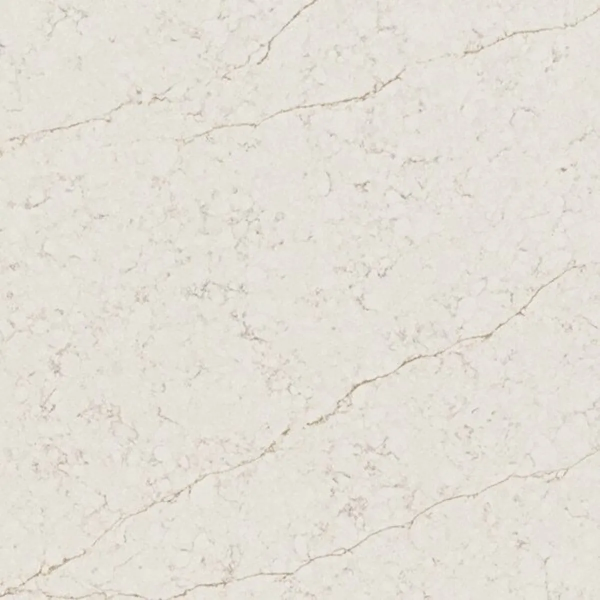 Closeup image of ONE Quartz Surfaces Freedom Calacatta Cream Quartz countertop slab