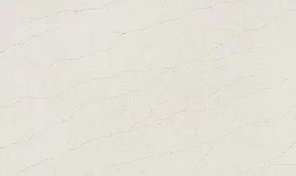 Image of installed ONE Quartz Surfaces Freedom Calacatta Cream Quartz countertops