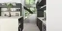 Image of installed ONE Quartz Surfaces Freedom Calacatta Cream Quartz countertops