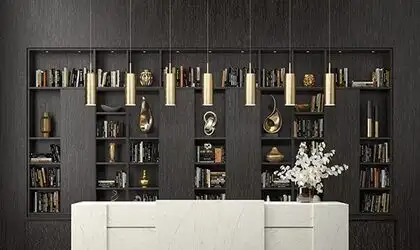 Image of installed ONE Quartz Surfaces Freedom Calacatta Cream Quartz countertops